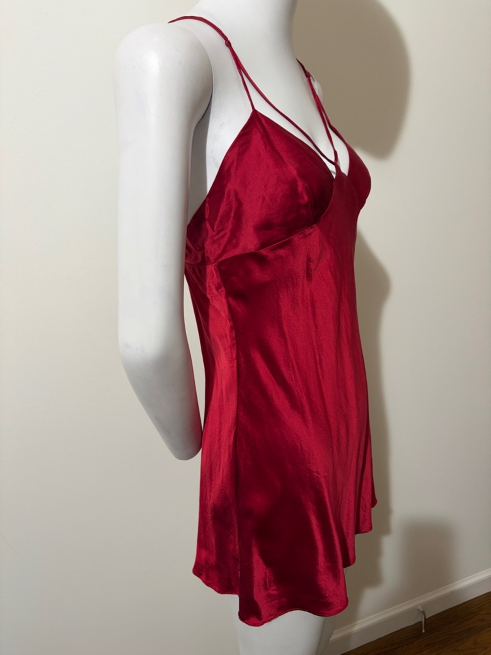 Vintage 1990s Victoria’s Secret Red Silk Strappy Slip - Picture 7 of 10